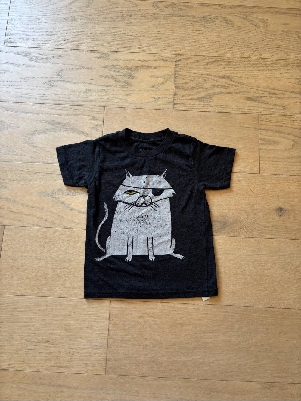 Factory 43 kid charcoal black evil cat tee, size 4.